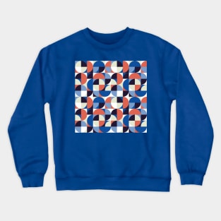 Blue and Orange Vintage Geometry Crewneck Sweatshirt